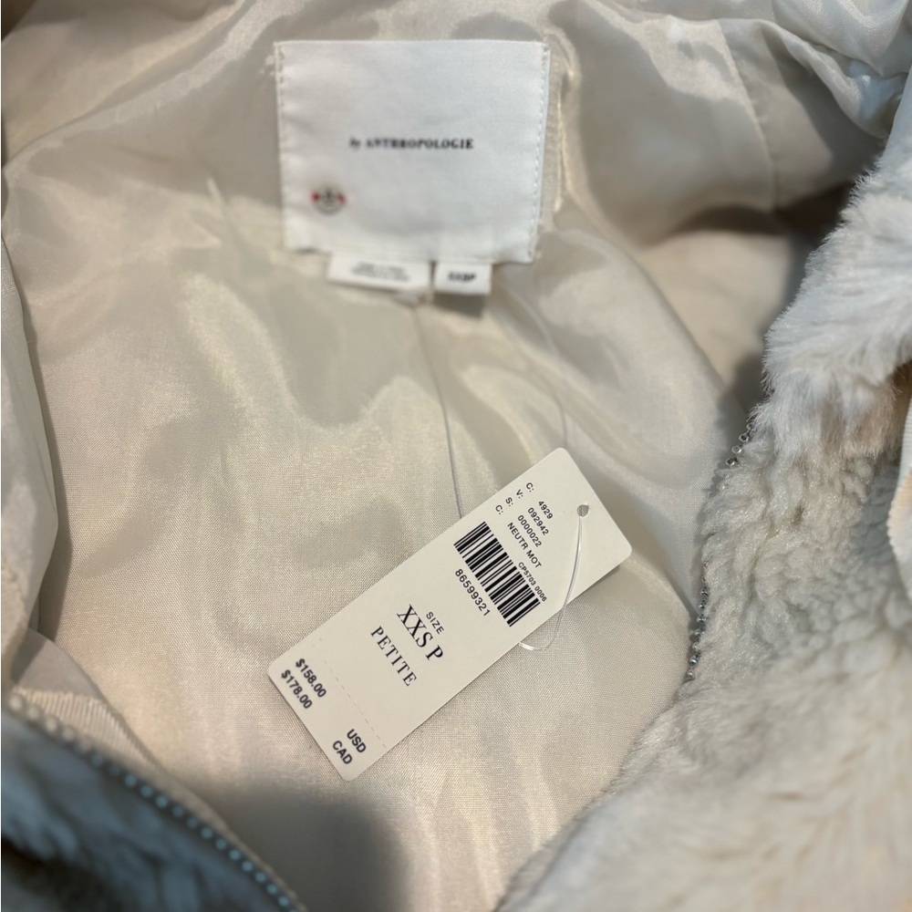 BY ANTHROPOLOGIE CROPPED FAUX FUR HOODIE JACKET - Picture 8 of 12